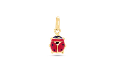 Hanger 18kt geel goud - lieve heer beestje