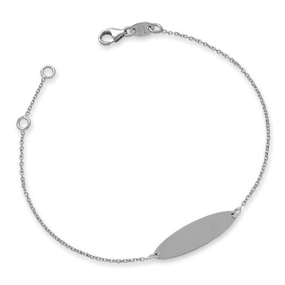 Naamplaat 18kt wit goud - 18cm Naamplaat 18kt wit goud - 18cm