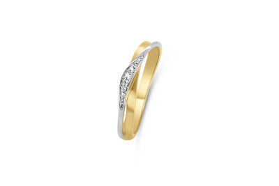 Ring 14kt goud bi-color met zirkonium - maat 52 - 50-00909-1052