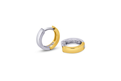 Creolen 14kt goud bi-color - 37-00023-0052 - 2,5mm breed / 11,3mm diam. Creolen 14kt goud bi-color - 37-00023-0052 - 2,5mm breed / 11,3mm diam.