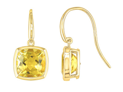 J & A - Oorhangers in 18kt geel goud met citrien - JA7006 J & A - Oorhangers in 18kt geel goud met citrien - JA7006