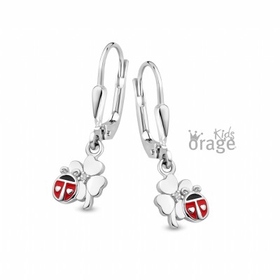 Orage Kids - Oorhangers in zilver met een lieveheersbeestje - K2717