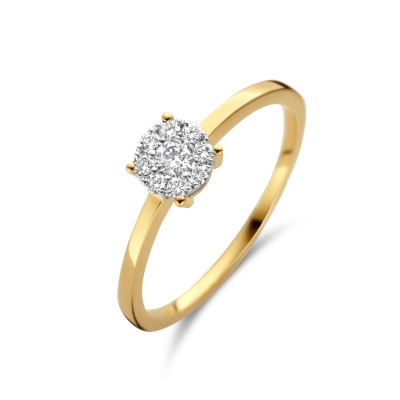 Solitair - verlovingsring - Ring in 18kt goud bi-color met briljant - 10R0065B