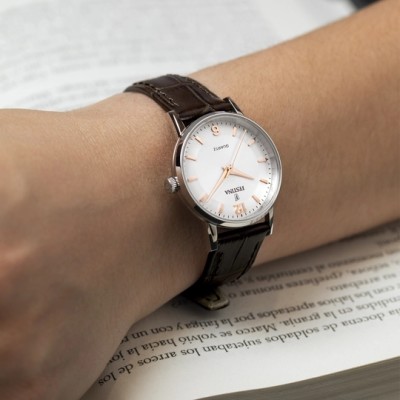 Festina - Dameshorloge in staal met lederen band - F20691/2
