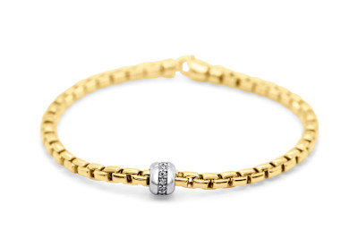 Armband in 18kt wit en geel goud met briljant - B14141 Armband in 18kt wit en geel goud met briljant - B14141