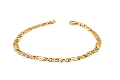 Herenarmband 18kt goud bi-color - 21cm