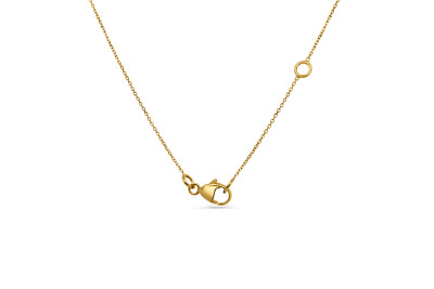 Ketting 18kt geel goud met diverse zirkonium in wit goud - 20-00085-1072 - 45cm