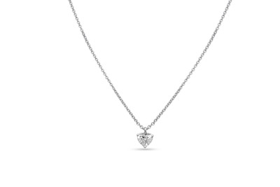 Halsketting in 18kt wit goud met hartje in briljant - NBIV