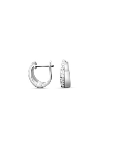 Creolen in 18kt wit goud met briljant - E10B0350W Creolen in 18kt wit goud met briljant - E10B0350W