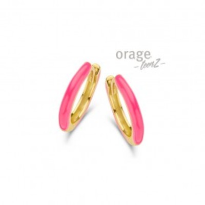 Orage Teenz - Creolen zilver met emaille - o/3587/a - T636 Orage Teenz - Creolen zilver met emaille - o/3587/a - T636