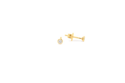 Oorstekers 18kt geel goud met briljant - 30-00049-1270 Oorstekers 18kt geel goud met briljant - 30-00049-1270