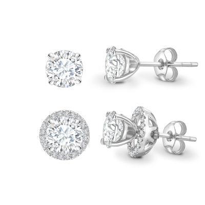 Oorring jacket 18kt wit goud met briljant - JX3670 Oorring jacket 18kt wit goud met briljant - JX3670