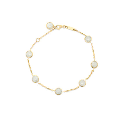 Armband in 18kt geel goud met maansteen - B11A11126/1 Armband in 18kt geel goud met maansteen - B11A11126/1