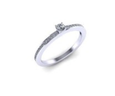 Verlovingsring - solitair - ring 18kt wit goud met briljant - 41-31302 - maat 53