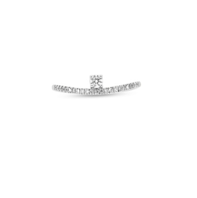 Ring in 18kt wit goud met briljant - DZWQ Ring in 18kt wit goud met briljant - DZWQ