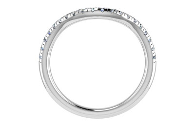 Alliance met bocht in 18kt wit goud met briljant - CMV 200G