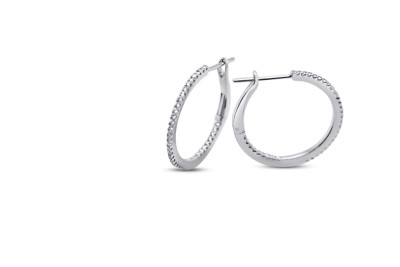 Creolen 18kt wit goud met briljant - 37-40047-1275 Creolen 18kt wit goud met briljant - 37-40047-1275