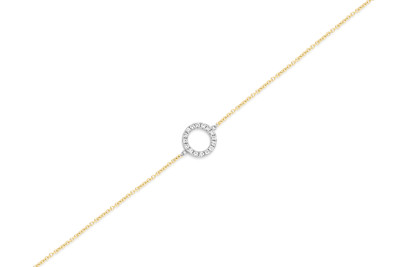 Armband 18kt goud bi-color met briljant - 90-00158-1272