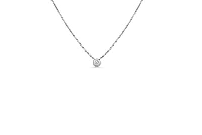 Ketting met hanger 18kt wit goud met briljant - 20-00061-1275 Ketting met hanger 18kt wit goud met briljant - 20-00061-1275