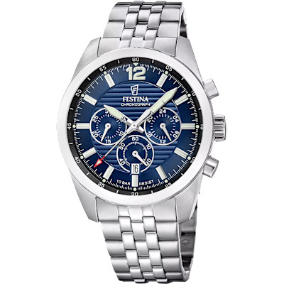 Festina - Herenhorloge in staal met blauwe wijzerplaat - F20742/4 Festina - Herenhorloge in staal met blauwe wijzerplaat - F20742/4