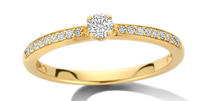 Ring in 18kt geel goud met briljant - E10R0180G