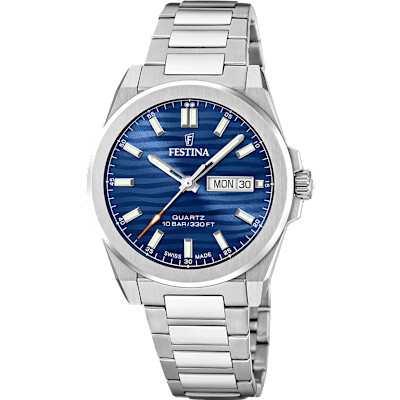 Festina Swiss - Herenhorloge in staal met blauwe wijzerplaat - F20073/3 Festina Swiss - Herenhorloge in staal met blauwe wijzerplaat - F20073/3
