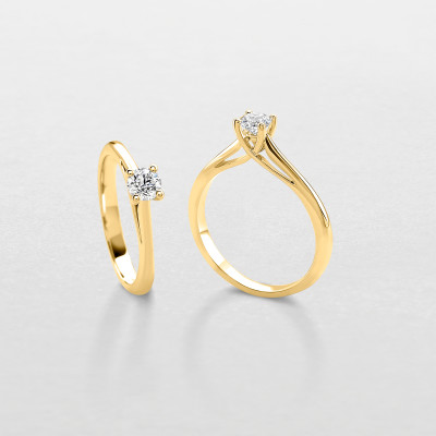 Giorgio Visconti - solitair - verlovingsring - 18kt geel goud met briljant - AG16261C - 31 - maat 53,50 Giorgio Visconti - solitair - verlovingsring - 18kt geel goud met briljant - AG16261C - 31 - maat 53,50