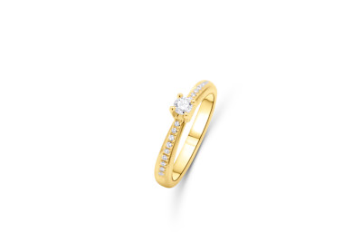 Giorgio Visconti - Solitair - 18kt geel goud met briljant - AG16185B - maat 53 Giorgio Visconti - Solitair - 18kt geel goud met briljant - AG16185B - maat 53