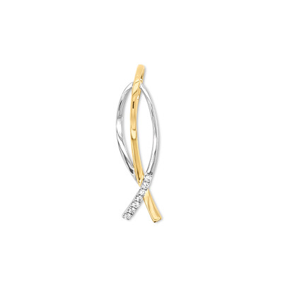 Hanger 18kt goud bi-color met briljant - 40-70574-1272 Hanger 18kt goud bi-color met briljant - 40-70574-1272