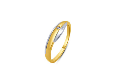 Ring 14kt goud bi-color met zirkonium - 50-70952-1052 - maat 56 Ring 14kt goud bi-color met zirkonium - 50-70952-1052 - maat 56