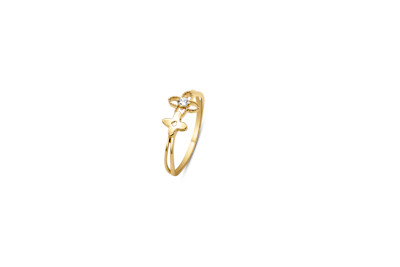 Ring 14kt geel goud met zirkonium - maat 54 Ring 14kt geel goud met zirkonium - maat 54