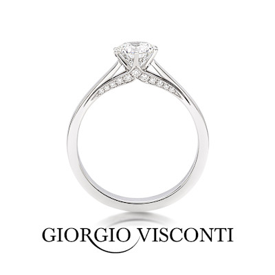 Giorgio Visconti - AB16607E - Solitair in 18kt wit goud met briljant - AB16607E Giorgio Visconti - AB16607E - Solitair in 18kt wit goud met briljant - AB16607E
