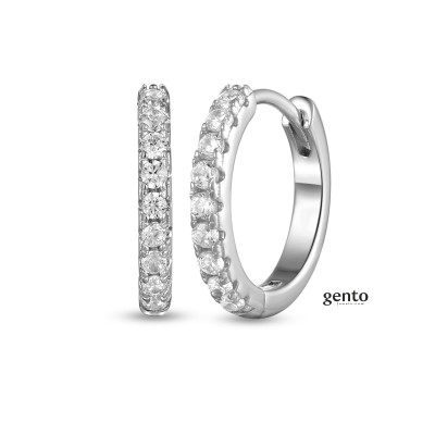Gento - Creolen in zilver met zirkonium - LB46 Gento - Creolen in zilver met zirkonium - LB46