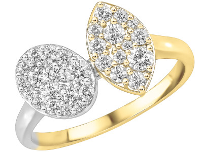 Ring in 18kt wit en geel goud met briljant - R36536/56 Ring in 18kt wit en geel goud met briljant - R36536/56