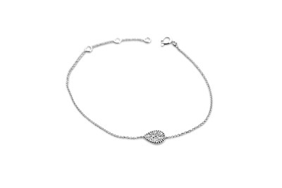 Armband in 18kt wit goud met een druppetje - QVRP