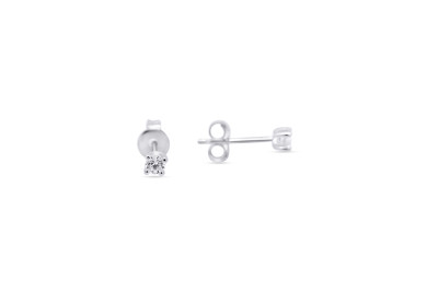 Oorstekers zilver met zirkonium - 3mm - 30-10406-610 Oorstekers zilver met zirkonium - 3mm - 30-10406-610