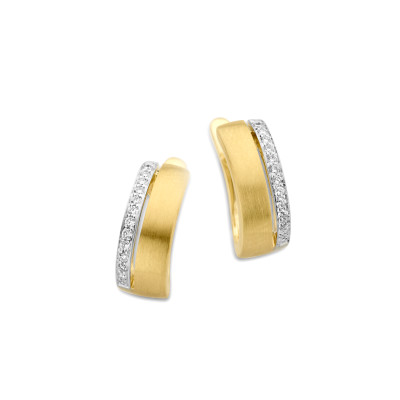 Femme adoree - creolen 18kt geel goud met briljant - 10B0095mat Femme adoree - creolen 18kt geel goud met briljant - 10B0095mat