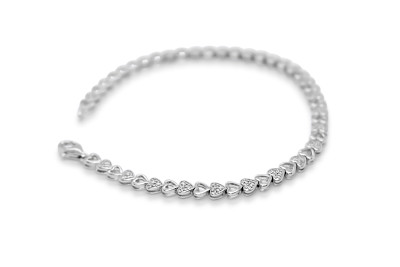 Tennisarmband zilver met zirkonium - hartjes - 18cm -90-71195-610 Tennisarmband zilver met zirkonium - hartjes - 18cm -90-71195-610