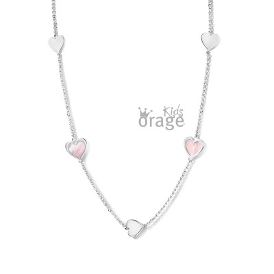 Orage - ketting met hartjes en parelmoer - K/3916/41 - K2319