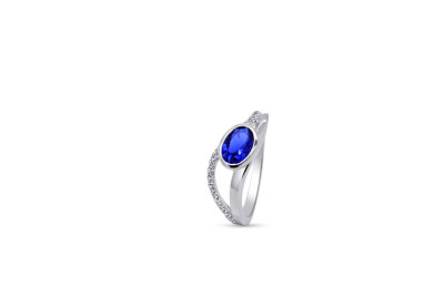 Ring zilver met zirkonium en blauwe zirkonium - 50-11015-1009-99 50 Ring zilver met zirkonium en blauwe zirkonium - 50-11015-1009-99 50
