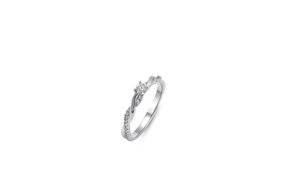 Verlovingsring - solitair - 18kt wit goud met briljant - MF1111A - op maat 53 Verlovingsring - solitair - 18kt wit goud met briljant - MF1111A - op maat 53