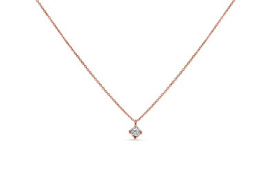 Ketting met hanger 14kt rood goud met zirkonium  - 20-00348-1056