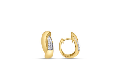 Creolen 18kt geel goud met briljant - 37-70740-1271 Creolen 18kt geel goud met briljant - 37-70740-1271