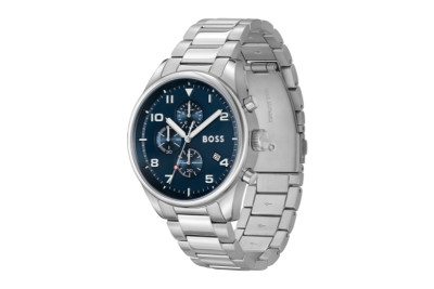 Hugo Boss - herenhorloge 44mm chronograaf met metalen band blauwe wijzerplaat - 1513989