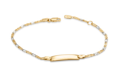 Naamplaat 18kt goud bi-color - 18cm Naamplaat 18kt goud bi-color - 18cm