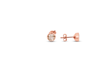 Oorstekers 18kt rood goud met morganite - 6mm - 30-00381-5376 Oorstekers 18kt rood goud met morganite - 6mm - 30-00381-5376