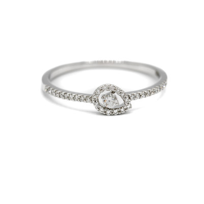 Solitair - verlovingsring - ring 18kt wit goud met briljant - 54 Solitair - verlovingsring - ring 18kt wit goud met briljant - 54