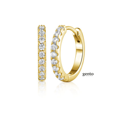 Creolen plaque met cz 14mm - LA71 Creolen plaque met cz 14mm - LA71