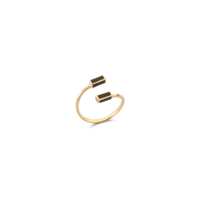 Ring 14kt geel goud met zwarte emaille - op maat 57/58 - AN1 Ring 14kt geel goud met zwarte emaille - op maat 57/58 - AN1