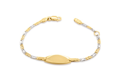 Babynaamplaat 18kt goud bi-color Babynaamplaat 18kt goud bi-color
